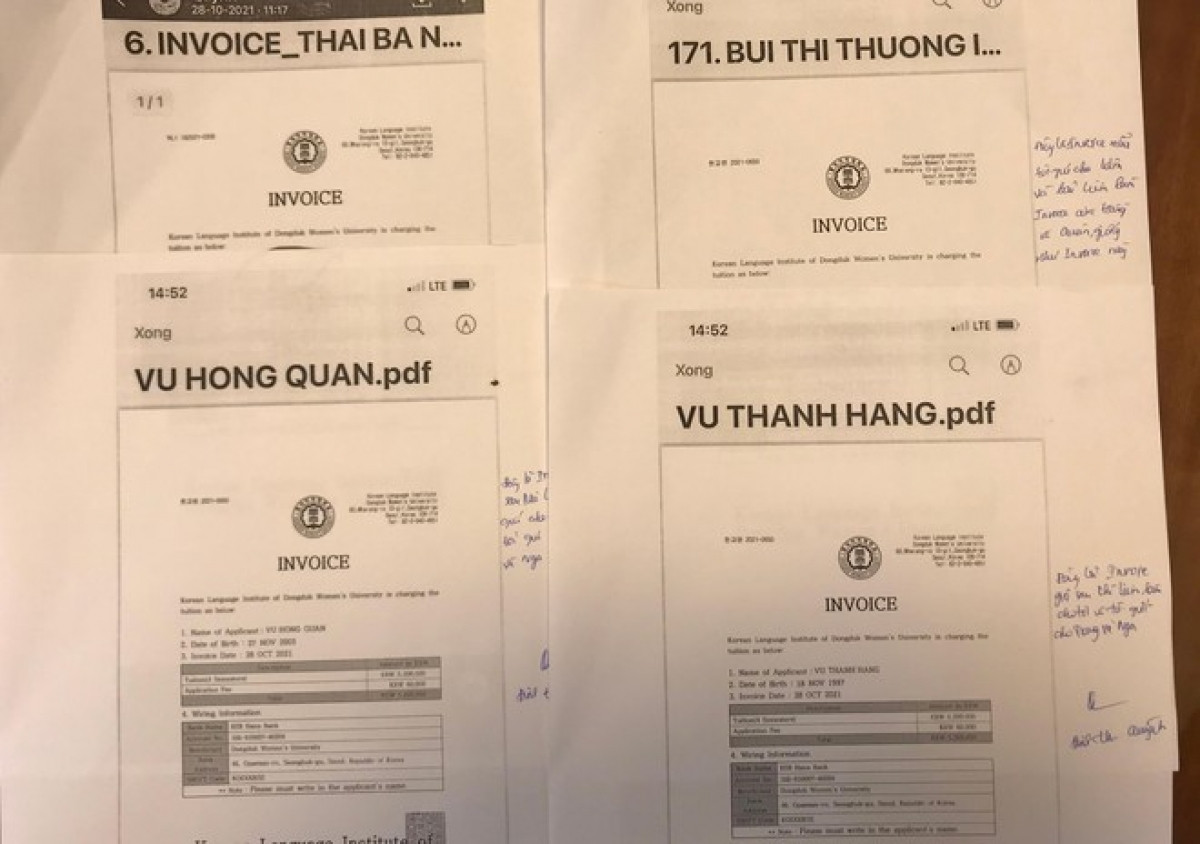 Đinh Thị Quỳnh đã làm giả các thông báo đóng học phí để yêu cầu bị hại nộp theo quy định.