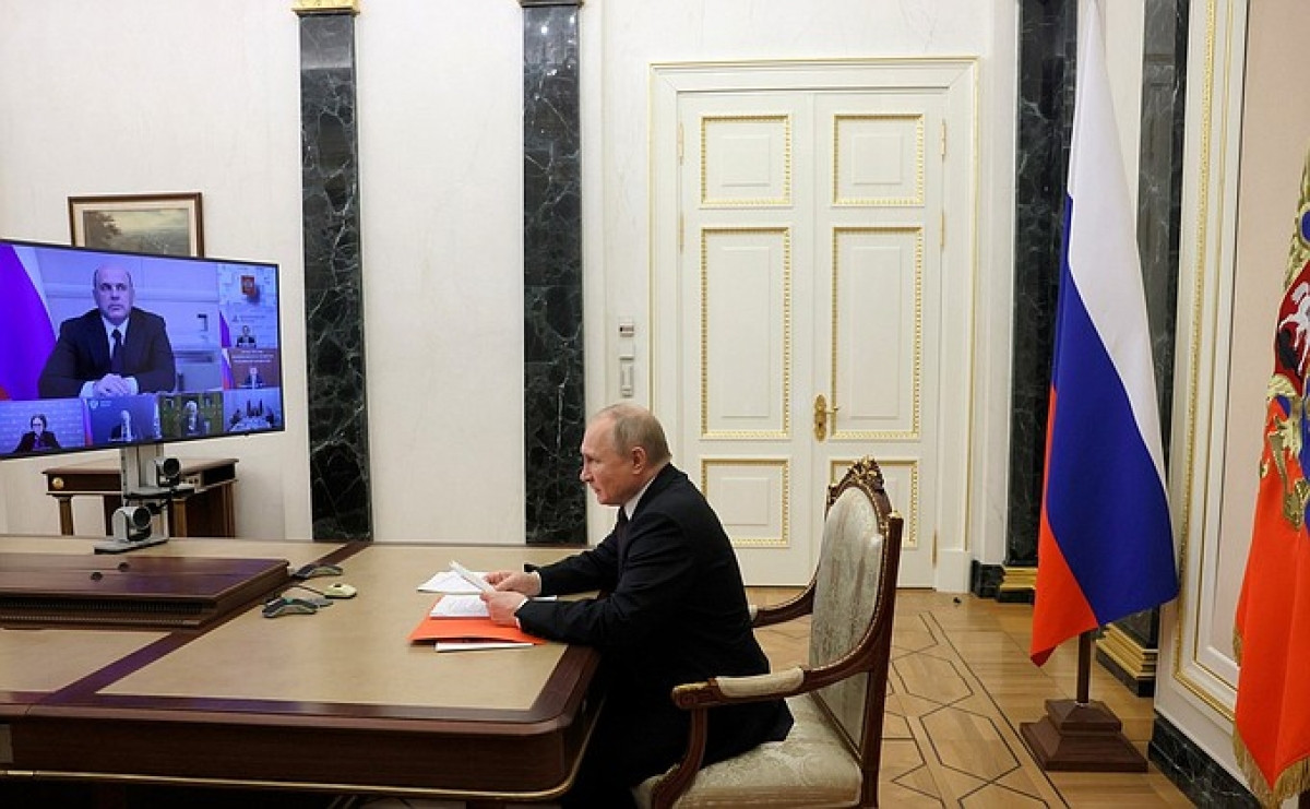 Tổng thống Nga V.Putin chủ trì cuộc họp về các vấn đề kinh tế. (Ảnh: kremlin.ru)