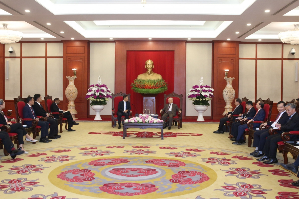 Toàn cảnh buổi tiếp của Tổng Bí thư Nguyễn Phú Trọng.