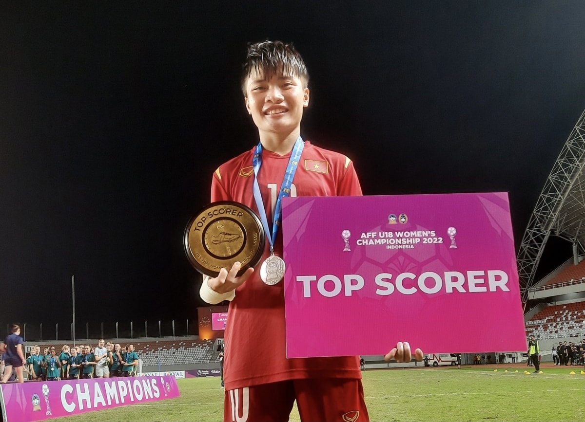 tiền đạo u18 nữ việt nam là vua phá lưới giải u18 nữ Đông nam Á 2022 hình ảnh 1 tien dao u18 nu viet nam la vua pha luoi giai u18 nu Dong nam A 2022 hinh anh 1