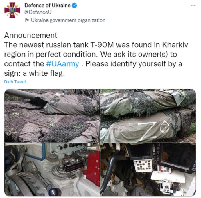 Ukraine thu giữ nguyên vẹn xe tăng hiện đại nhất của Nga trên chiến trường - 1