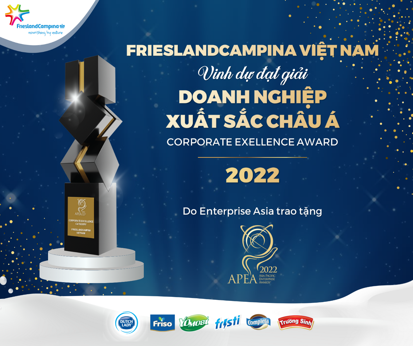 FrieslandCampina Việt Nam đạt giải thưởng doanh nghiệp xuất sắc châu Á 2022 - 2