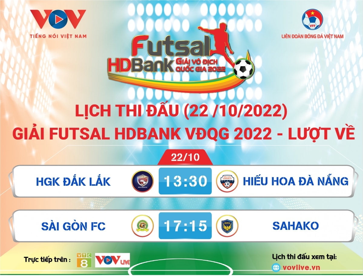 lich thi dau giai futsal hdbank vDqg 2022 hom nay 22 10 hinh anh 1