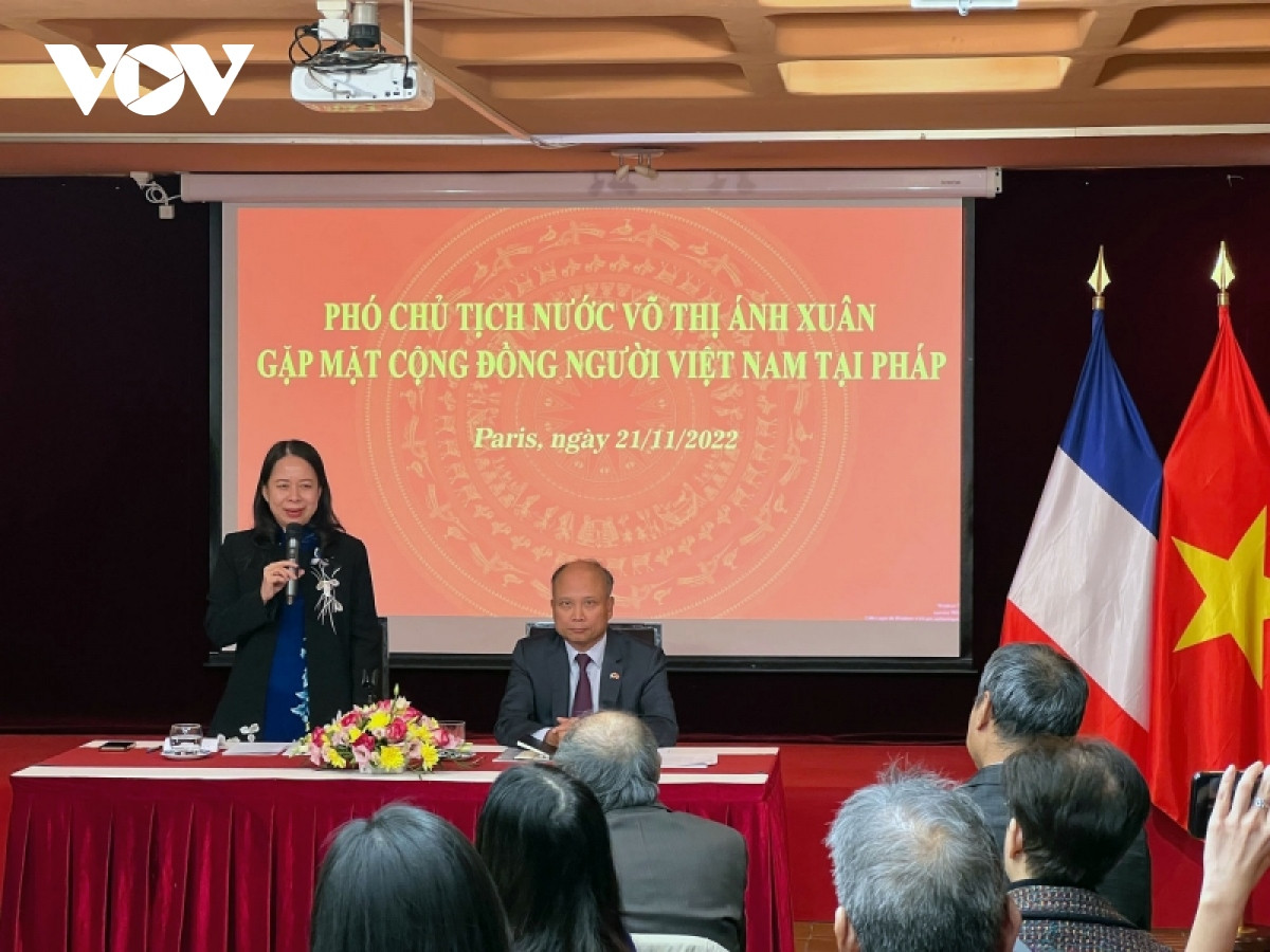Phó Chủ tịch nước Võ Thị Ánh Xuân gặp gỡ cộng đồng người Việt tại Pháp - ảnh 1