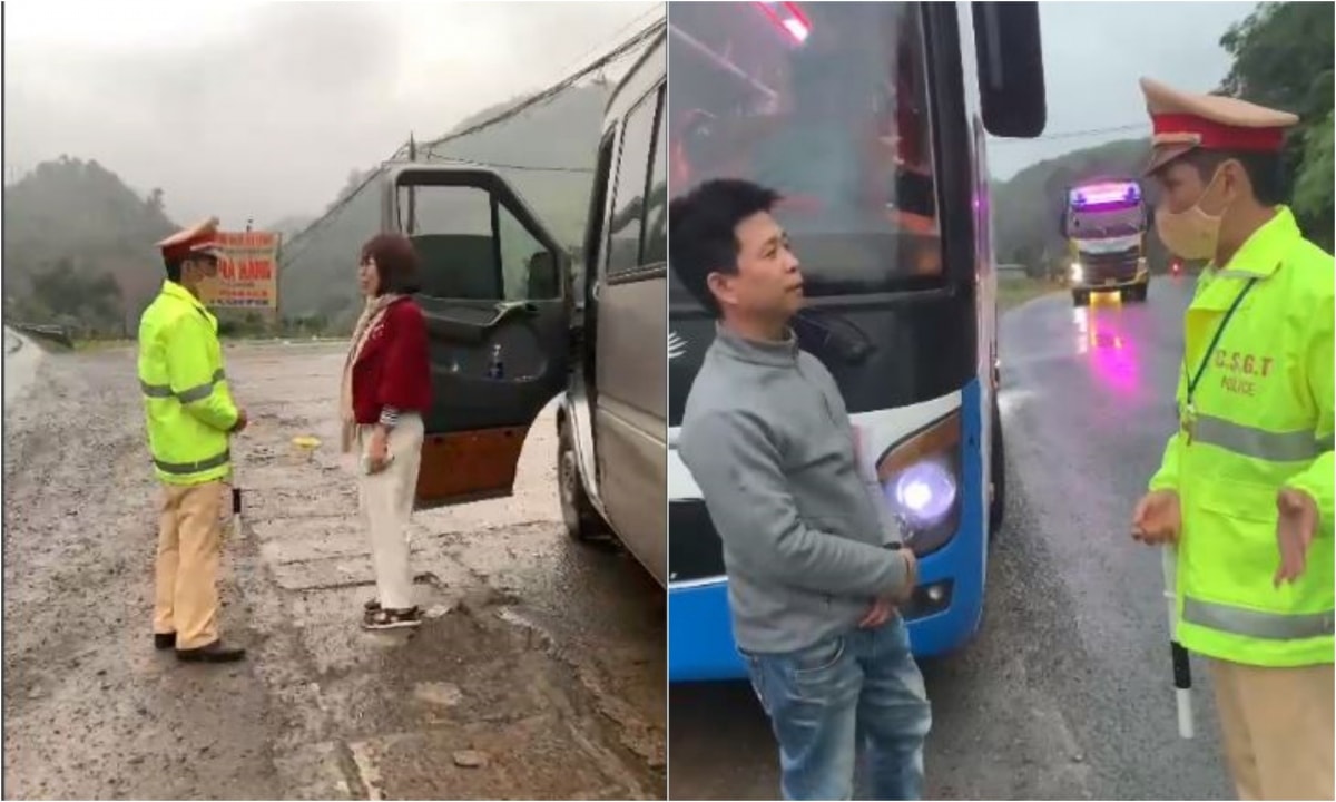 canh sat tuc truc huong dan nguoi dan tren quoc lo 6 vi suong mu day dac hinh anh 2