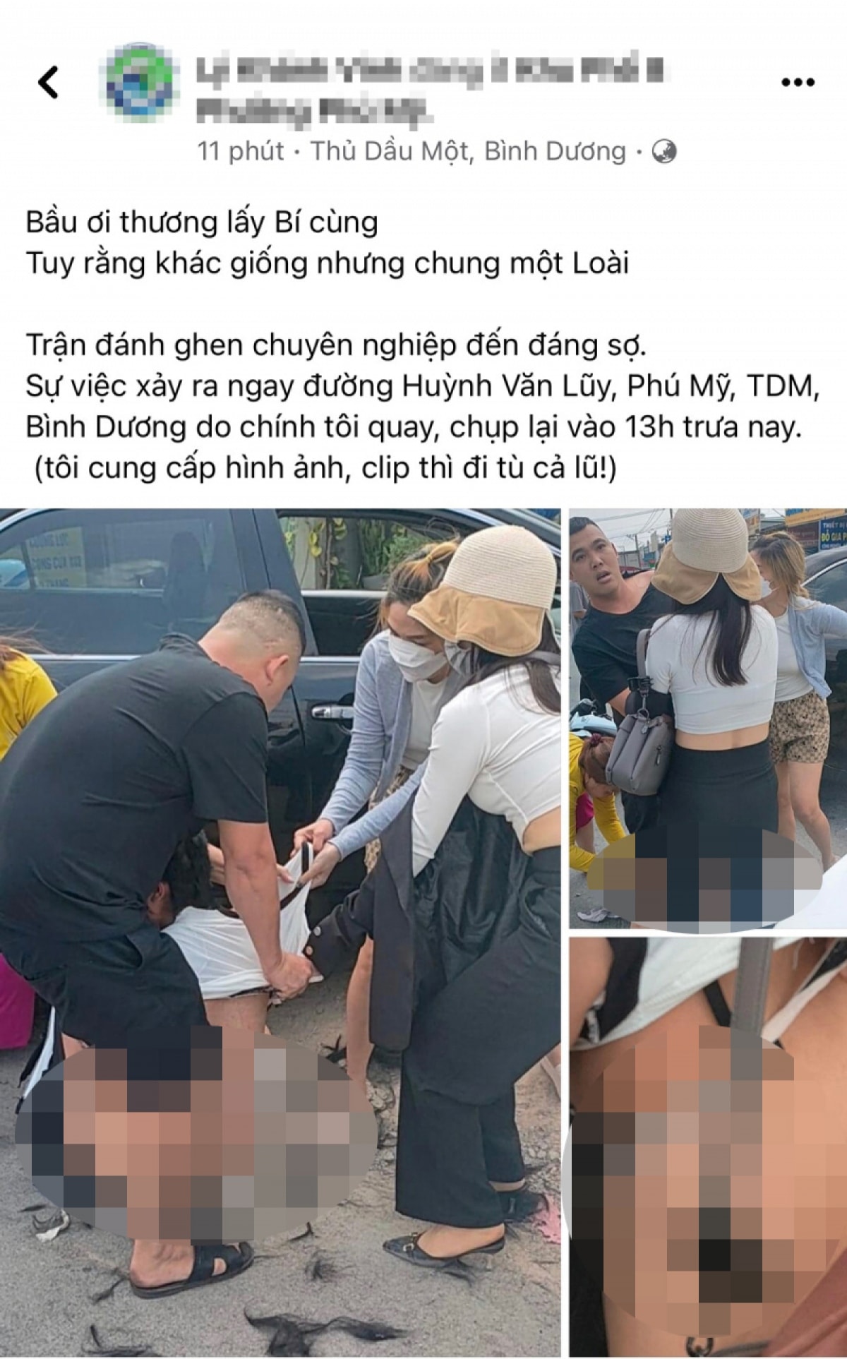 co gai bi danh ghen, lot do ngay tren duong o binh duong hinh anh 1