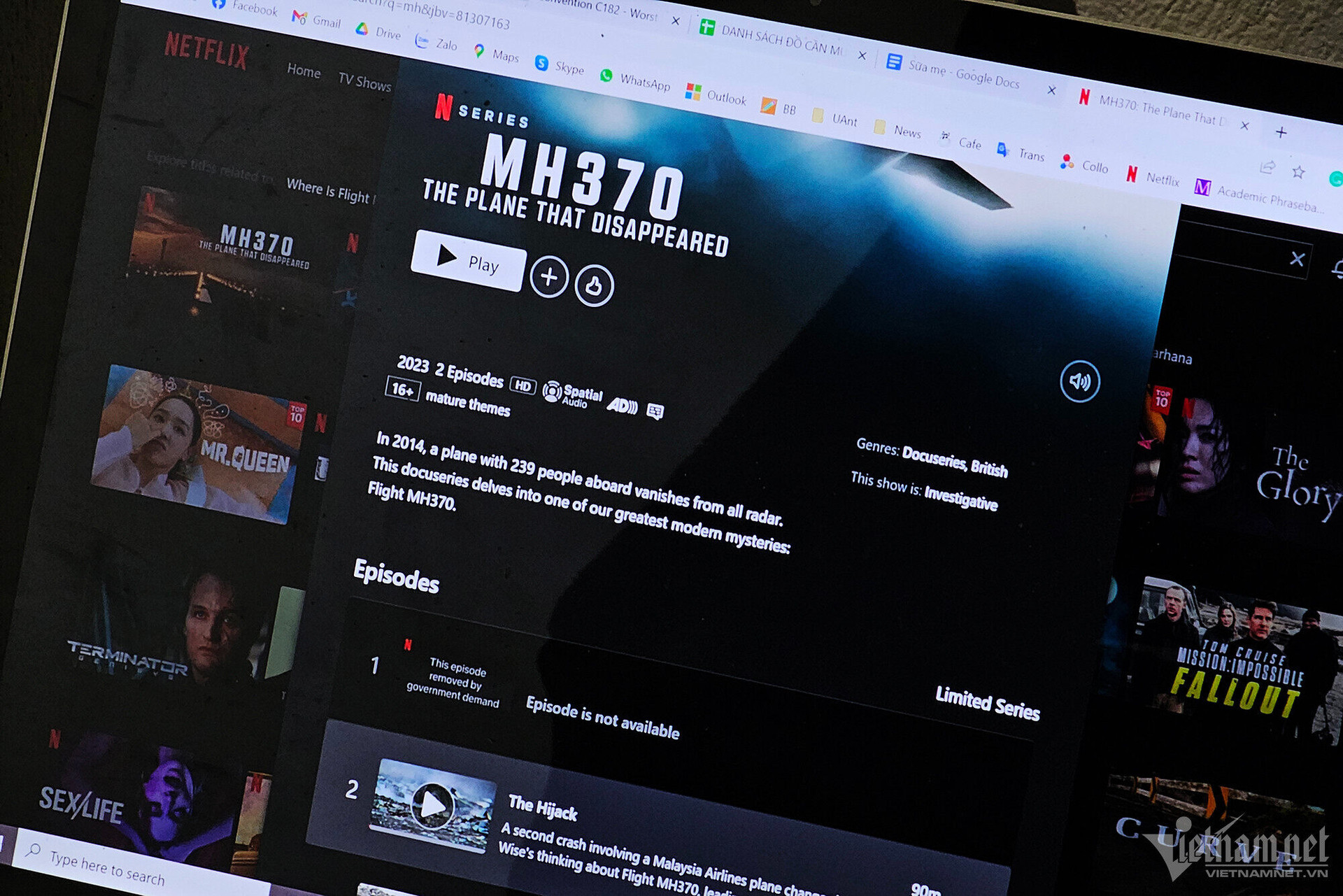 Netflix gỡ bỏ tập 1 bộ phim về MH370 vì vi phạm pháp luật Việt Nam - 1