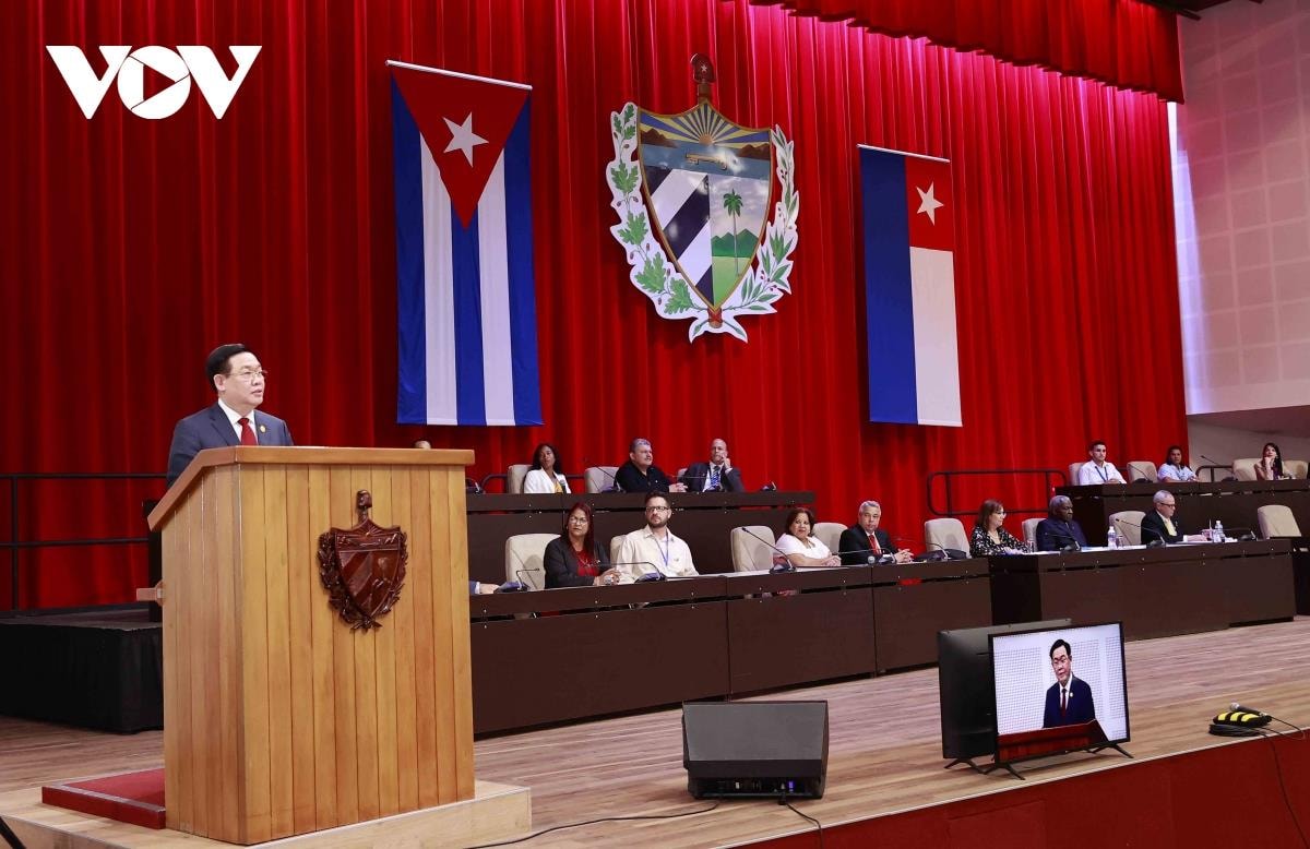 Chủ tịch Quốc hội Vương Đình Huệ phát biểu tại phiên họp toàn thể Quốc hội Cuba - 2