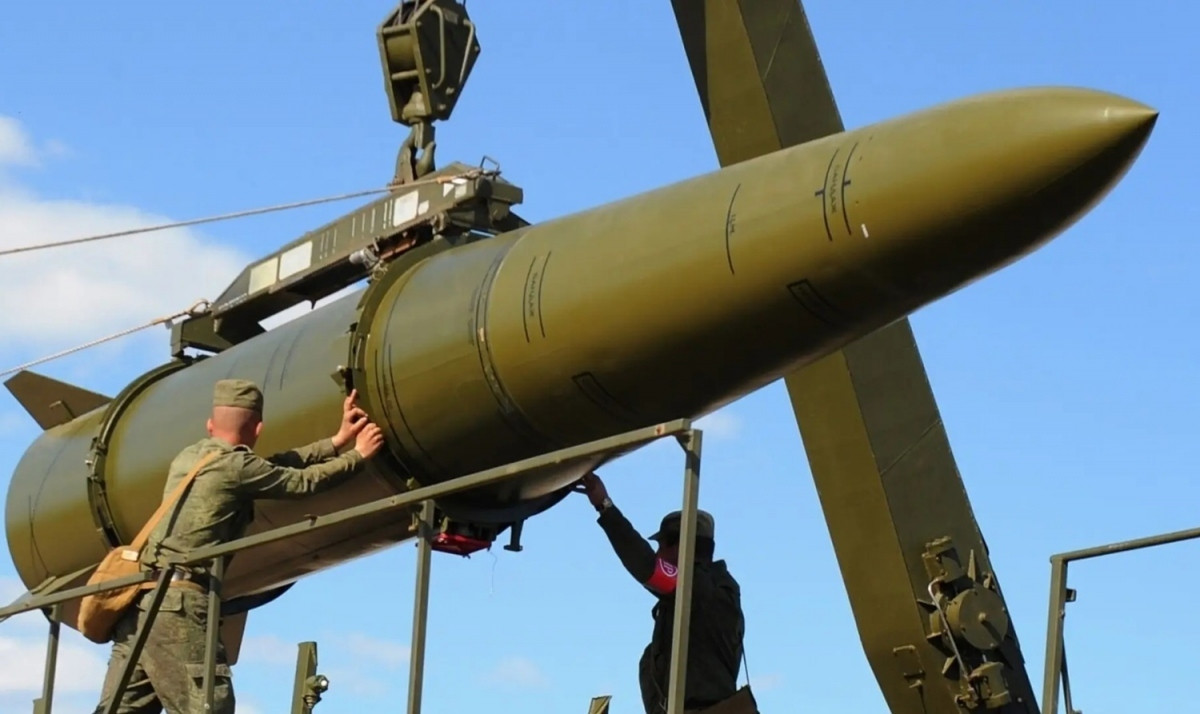Tên lửa đạn đạo tầm ngắn Iskander. (Ảnh: Bộ Quốc phòng Nga.)