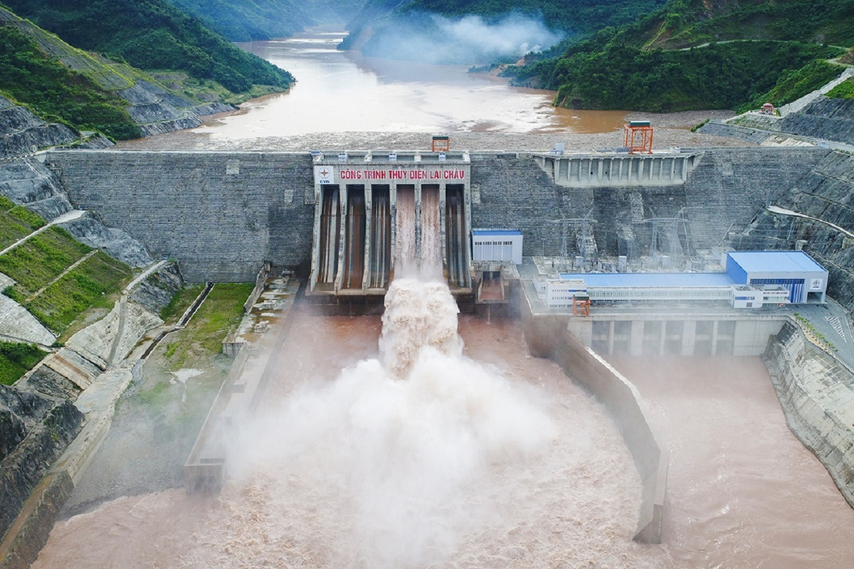 Thủy điện Lai Châu phải xả lũ sau thời gian dài thiếu nước. (Ảnh minh hoạ: EVN)