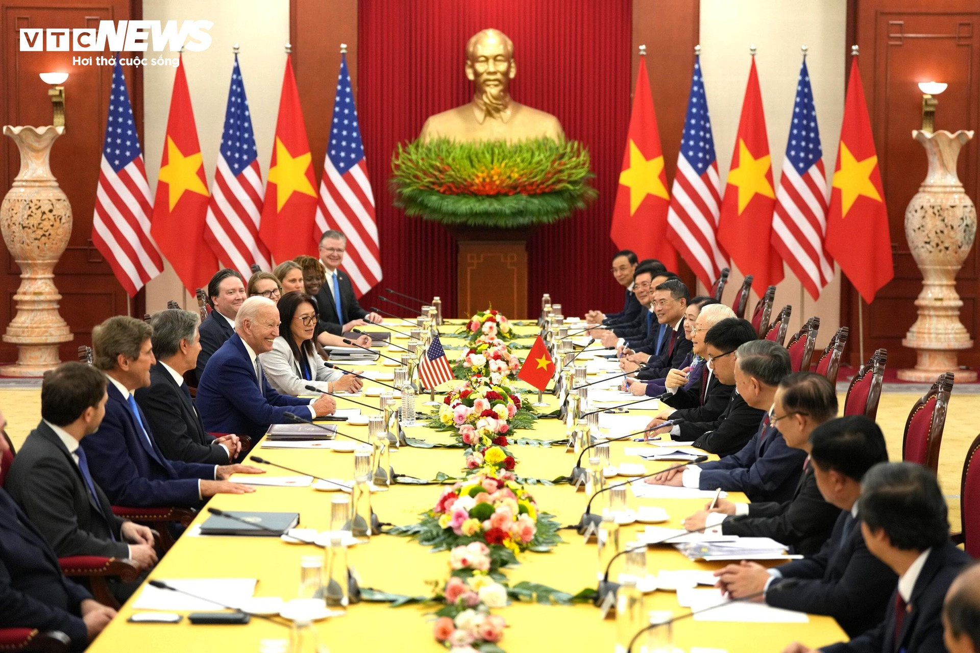 Hội đàm giữa Tổng bí thư Nguyễn Phú Trọng và Tổng thống Mỹ Joe Biden chiều 10/9.