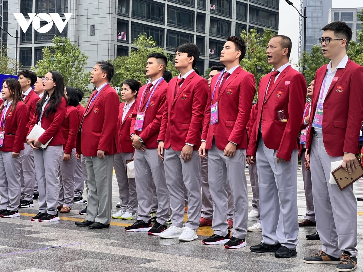 lễ thượng cờ của Đoàn thể thao việt nam tại asiad 19 hình ảnh 2 le thuong co cua Doan the thao viet nam tai asiad 19 hinh anh 2
