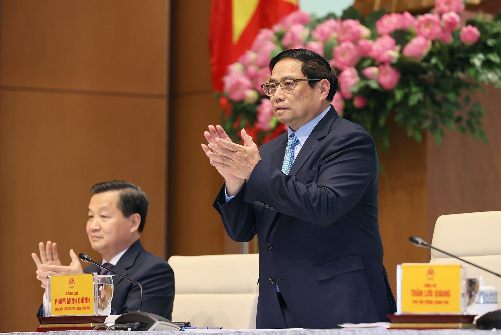 Thủ tướng Phạm Minh Chính: Doanh nhân là lực lượng chủ lực, tiên phong góp phần nâng cao vị thế Việt Nam. (Ảnh: TTXVN)