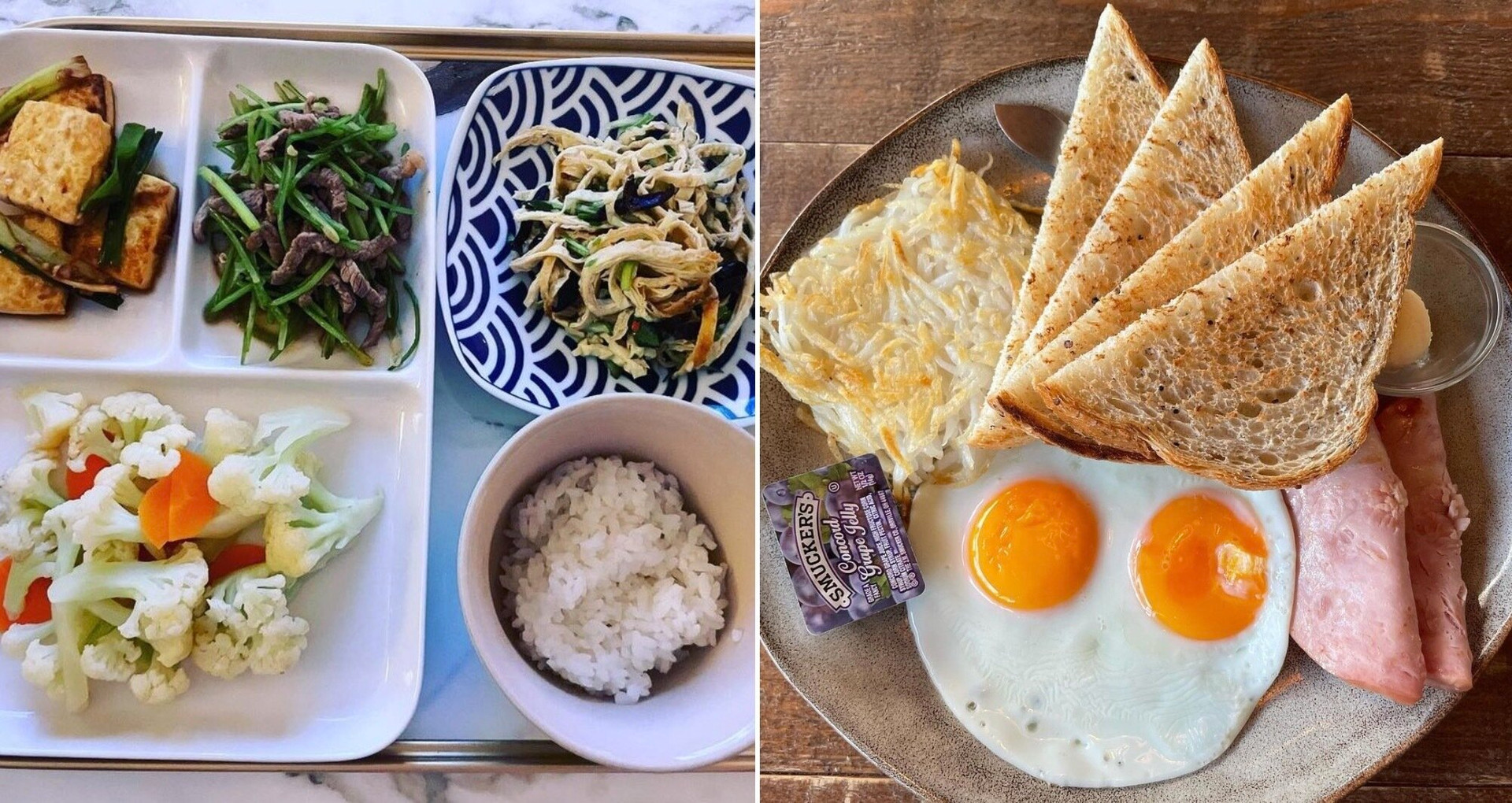 Những bữa ăn đơn giản, đầy đủ chất dinh dưỡng được Lâm Tâm Như chia sẻ trên Instagram.