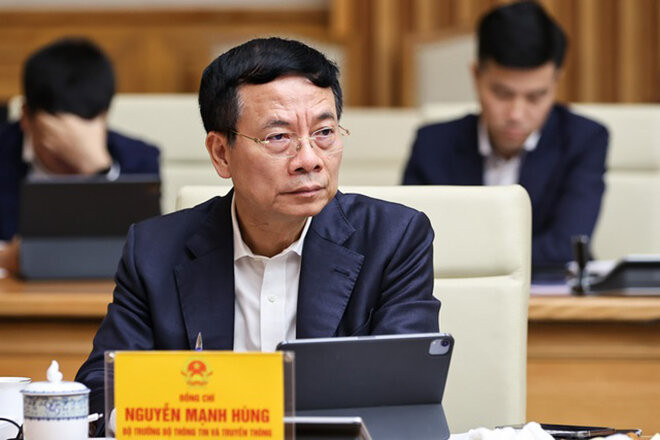 Bộ trưởng Thông tin và truyền thông Nguyễn Mạnh Hùng. (Ảnh: VGP/Nhật Bắc).