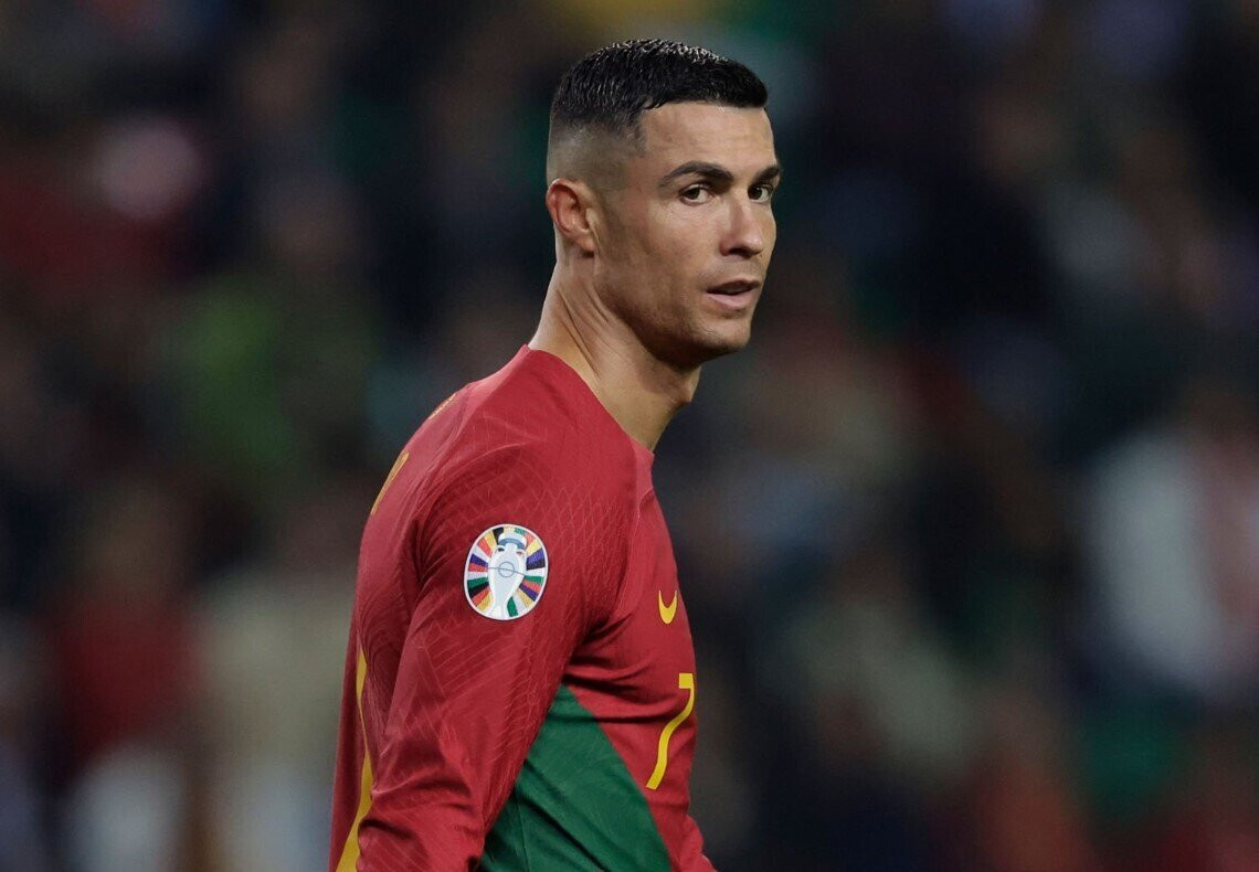 Ronaldo không ghi bàn trong trận đấu chia tay vòng loại EURO 2024. Ảnh: Gety Images.
