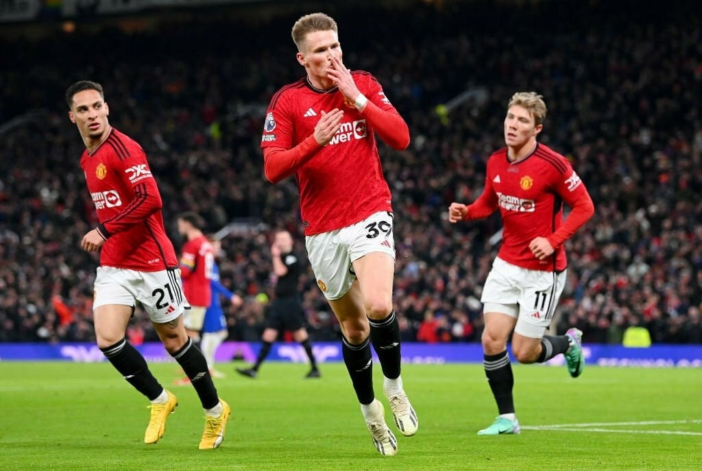 Scott McTominay lập cú đúp cho Man Utd. (Ảnh: Getty Images)