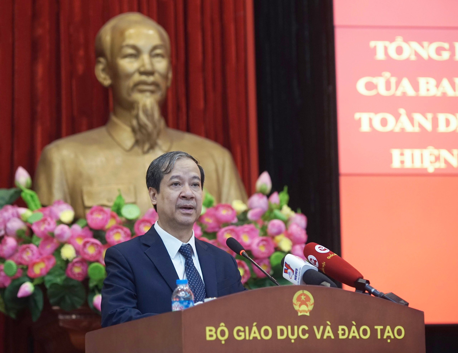 Bộ trưởng Nguyễn Kim Sơn phát biểu sáng nay.