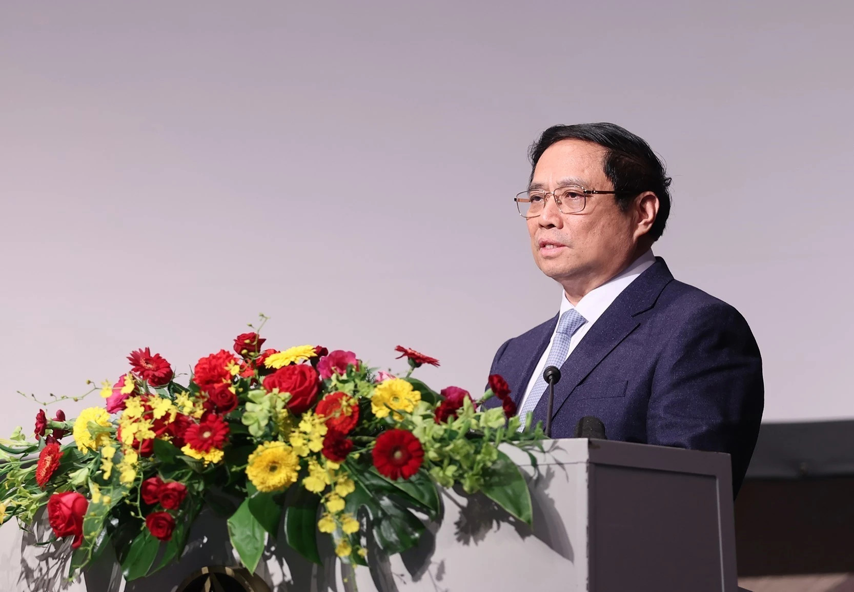 Thủ tướng Phạm Minh Chính phát biểu tại Diễn đàn Kinh tế Việt Nam-Nhật Bản. (Ảnh: Dương Giang/TTXVN)