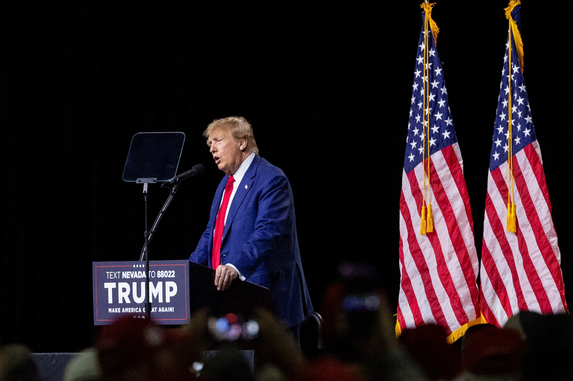Ứng cử viên tổng thống đảng Cộng hòa và cựu Tổng thống Mỹ Donald Trump tham dự một cuộc vận động tranh cử ở Reno, Nevada hôm 17/12. (Ảnh: Reuters)