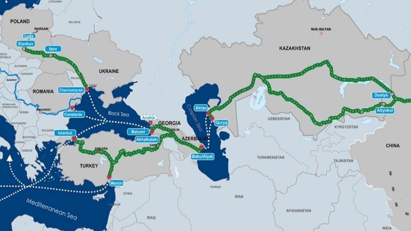 Hành lang Đông Tây xuyên Caspi - tuyến đường sắt ngắn nhất giữa miền Tây Trung Quốc đến Liên minh châu Âu và ngược lại.