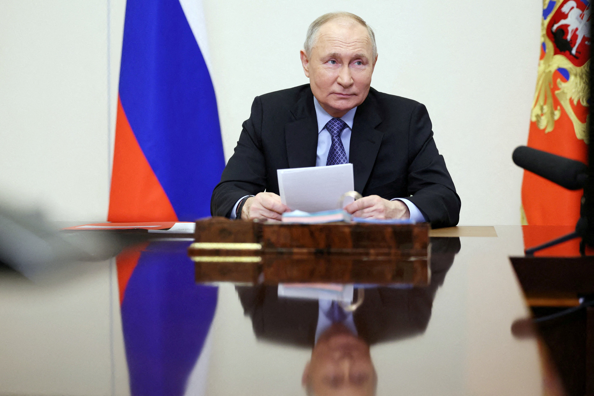 Theo người phát ngôn Điện Kremlin, Tổng thống Nga Putin chưa từng đưa ra bất kỳ đề xuất 'đóng băng' xung đột Ukraine nào với Mỹ. (Ảnh: Reuters)
