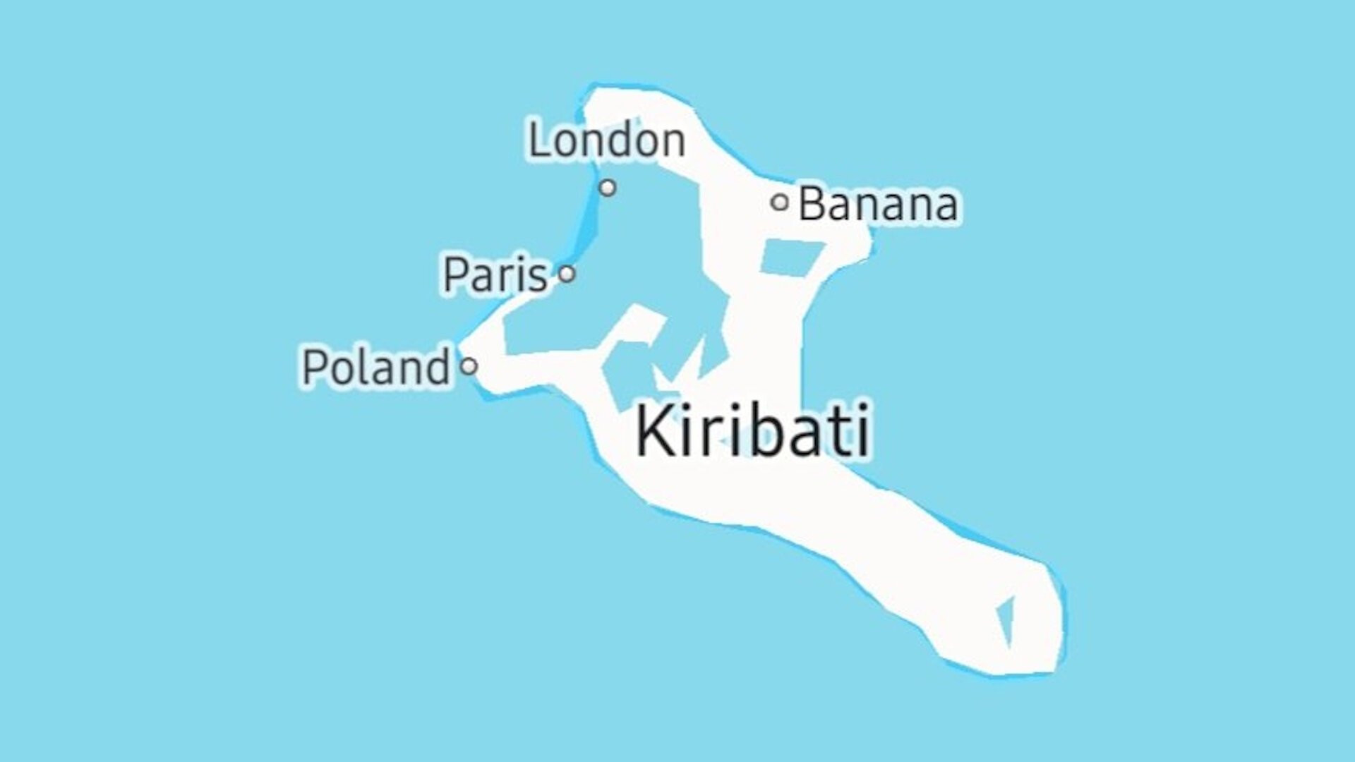 Những thành phố có tên gây chú ý ở Kiribati.