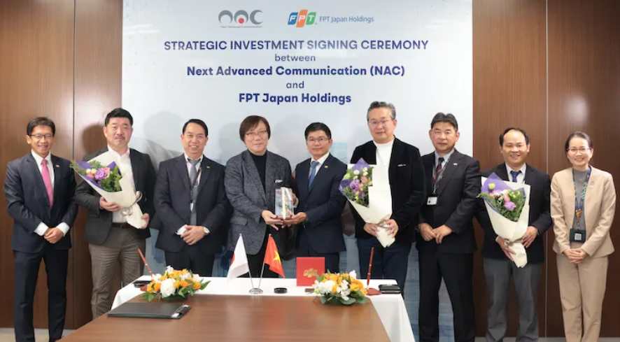 Lễ ký kết đầu tư chiến lược giữa NAC và FPT diễn ra tại Tokyo, Nhật Bản. (Ảnh: FPT Software)
