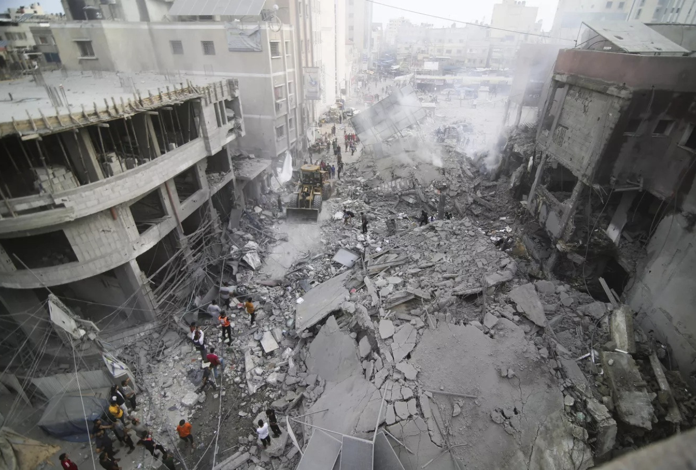 Hình ảnh dải Gaza sau cuộc không kích của Israel. (Ảnh: AP)