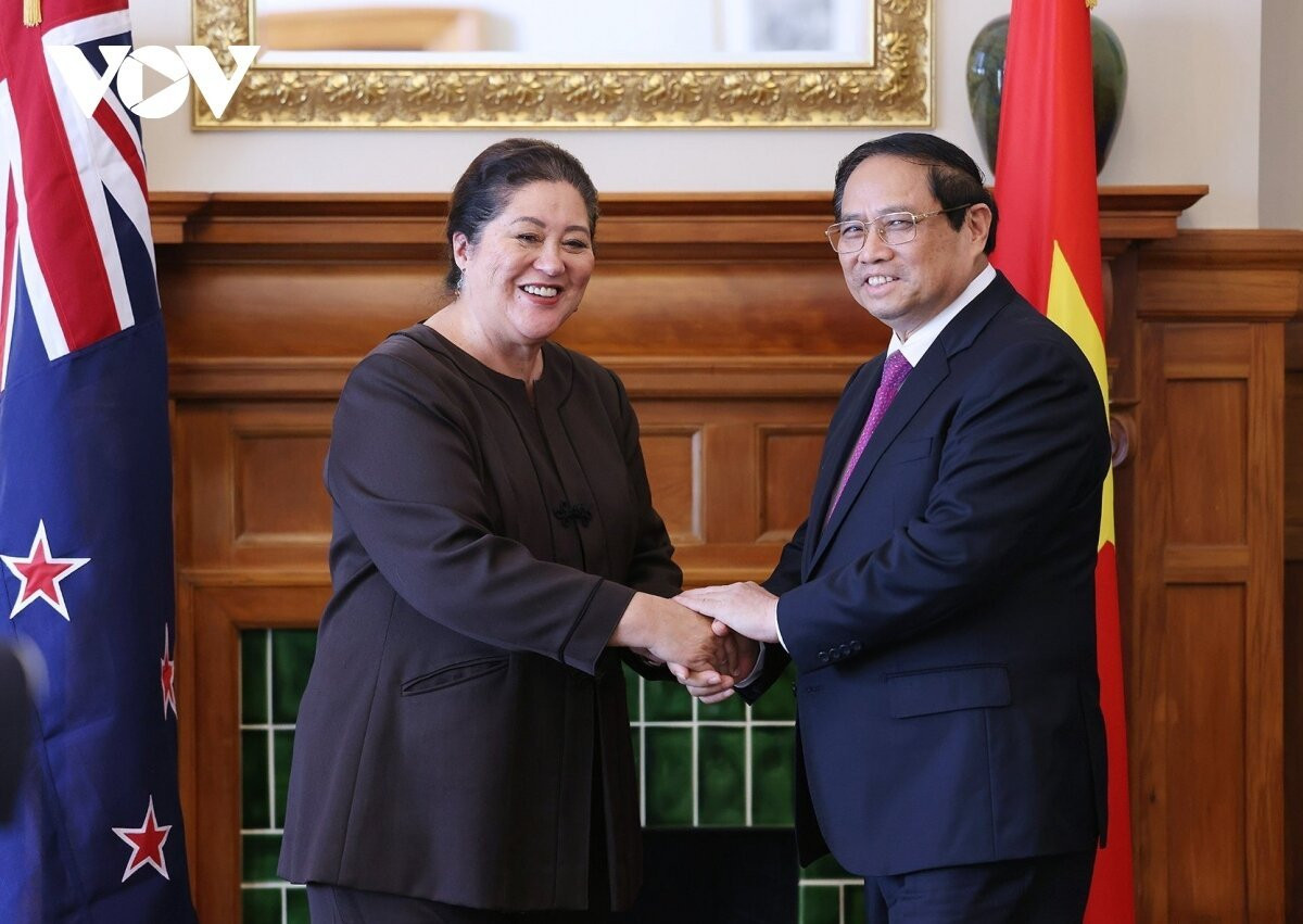 Thủ tướng Phạm Minh Chính với Toàn quyền New Zealand Cindy Kiro. (Ảnh: VOV)