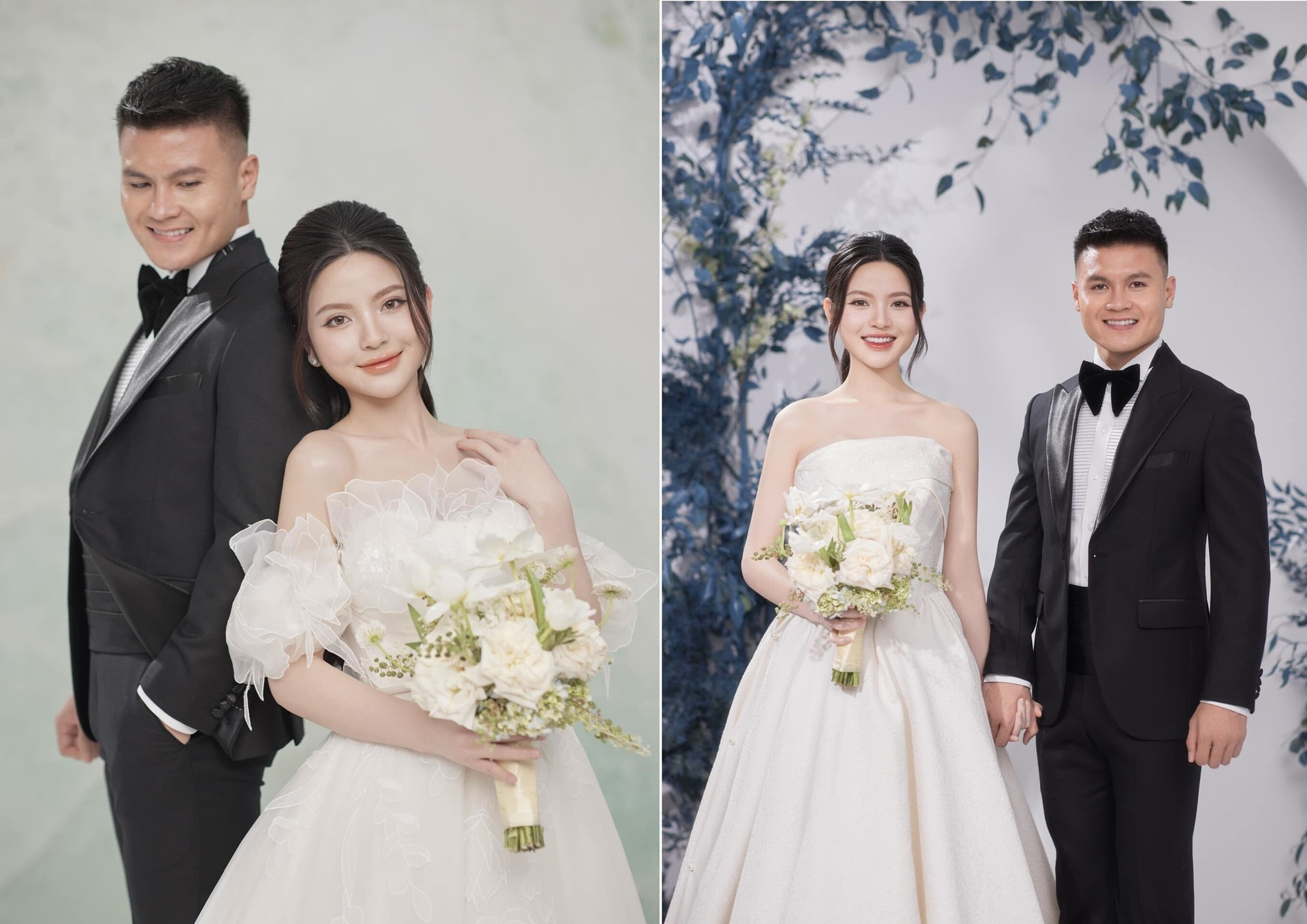 Nguyễn Quang Hải và Chu Thanh Huyền công bố bộ ảnh cưới lung linh với bối cảnh trong studio. Ảnh: Lê Linh Chí.