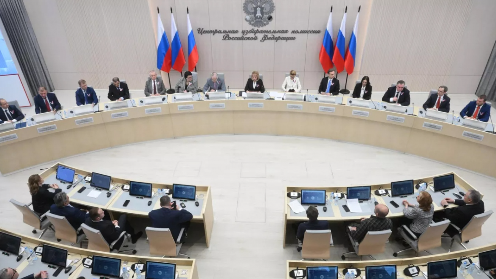 Cuộc họp của Ủy ban bầu cử trung ương về kết quả bỏ phiếu trong cuộc bầu cử Tổng thống Nga. (Ảnh: RIA Novosti)