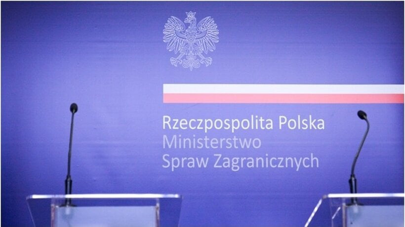 Phòng họp báo của Bộ Ngoại giao Ba Lan tại Warsaw, ngày 25/3/2024. (Ảnh: Getty)