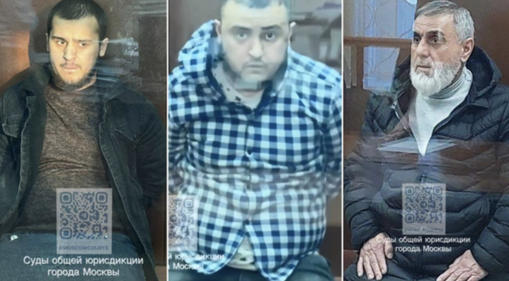 Hình ảnh ba nghi phạm Isroil Islomov, Ainchon Islomov và Dilovar Islomov. (Ảnh: Tòa án Moskva)