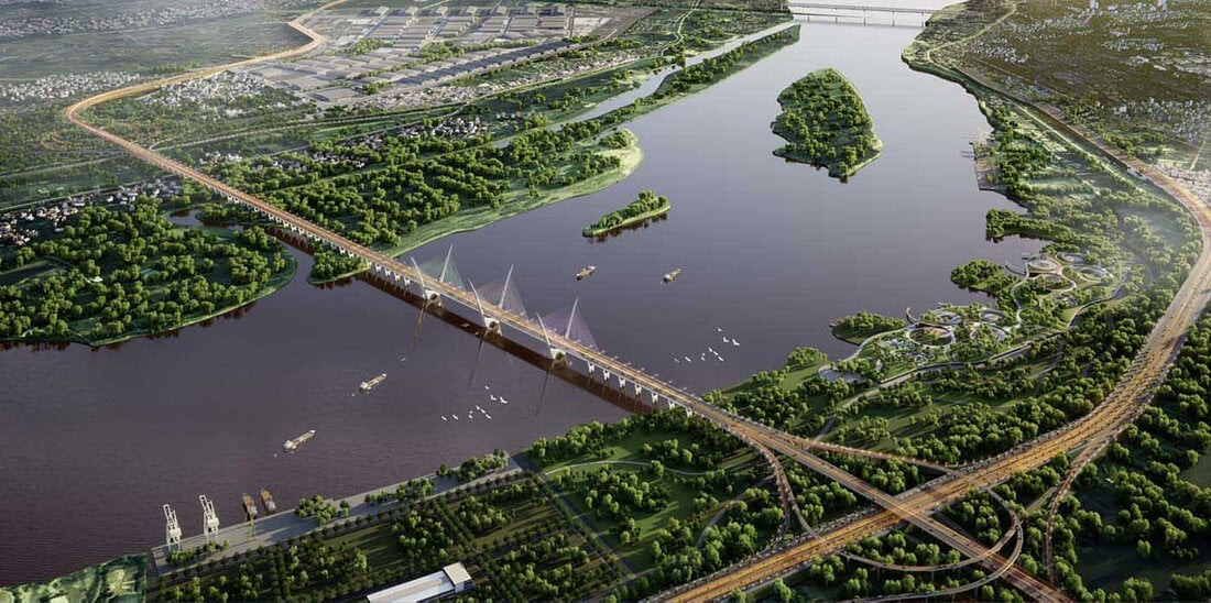 Cầu Thượng Cát có tổng mức đầu tư hơn 9.400 tỷ đồng. (Ảnh: UBND TP Hà Nội)