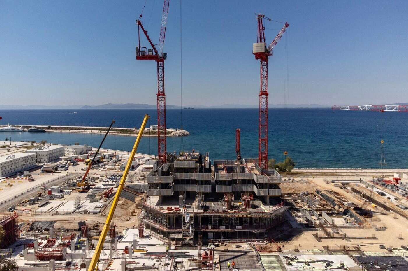 Tháp Marina, tòa nhà chọc trời đầu tiên của Hy Lạp đang được xây dựng. (Ảnh: Bloomberg)