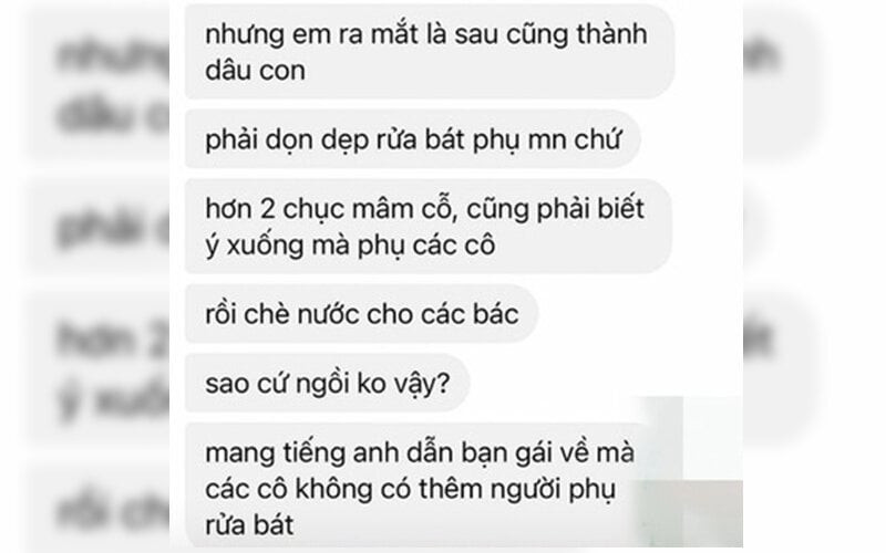 Đoạn tin nhắn hội thoại của cặp đôi về vấn đề rửa bát. (Ảnh chụp màn hình)