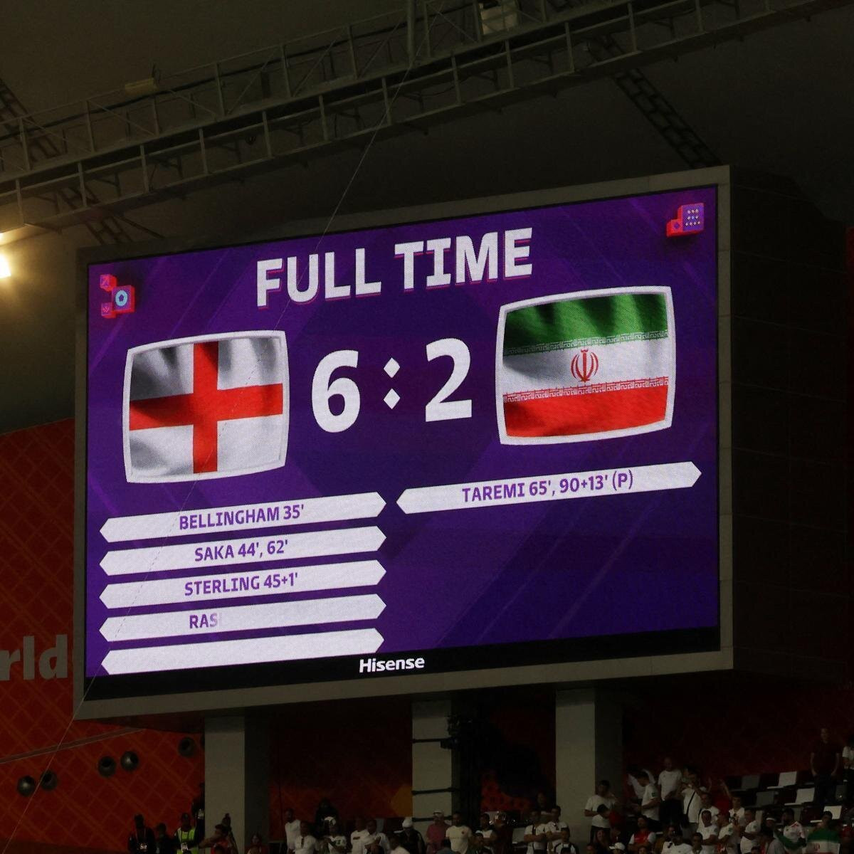 Trận đấu giữa Anh và Iran tại vòng bảng World Cup 2024 kéo dài 117 phút.