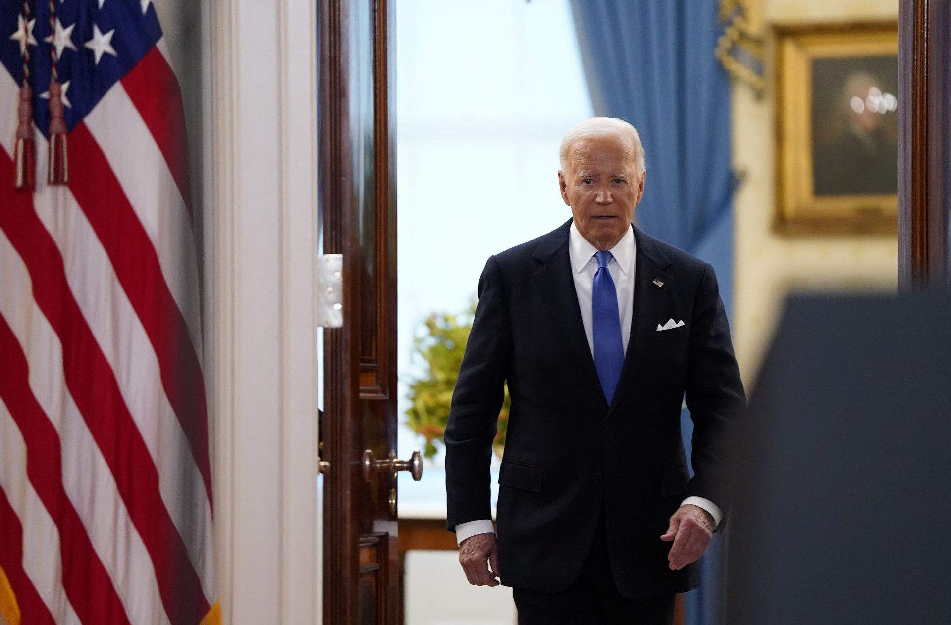 Tổng thống Mỹ Biden trong một cuộc họp báo tại Nhà Trắng vào đầu tháng 7. (Ảnh: Reuters)