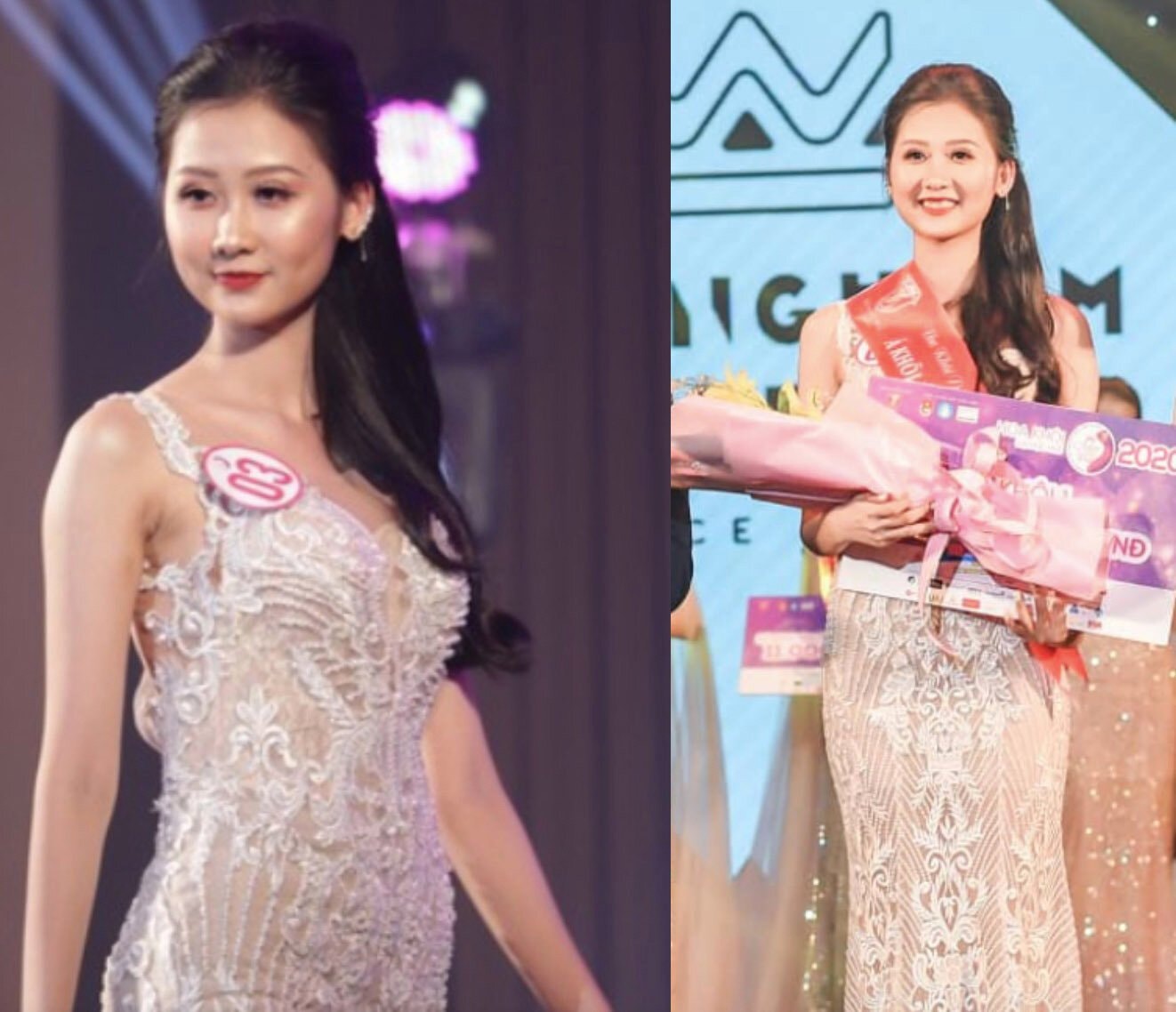 Trước khi đăng quang Miss Grand Vietnam 2024, Võ Lê Quế Anh từng đạt giải Á khôi Đại học Huế 2020.