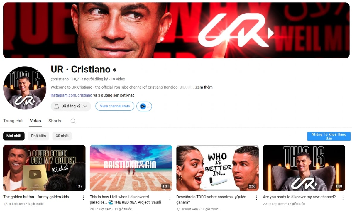 ronaldo lập kỷ lục vô tiền khoáng hậu khi mở kênh youtube hình ảnh 1 ronaldo lap ky luc vo tien khoang hau khi mo kenh youtube hinh anh 1