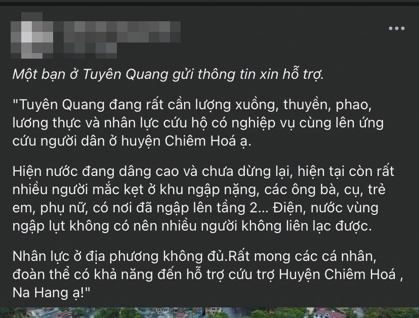 Dong day su ho tro ba con vung lu tren cac trang mang xa hoi hinh anh 1