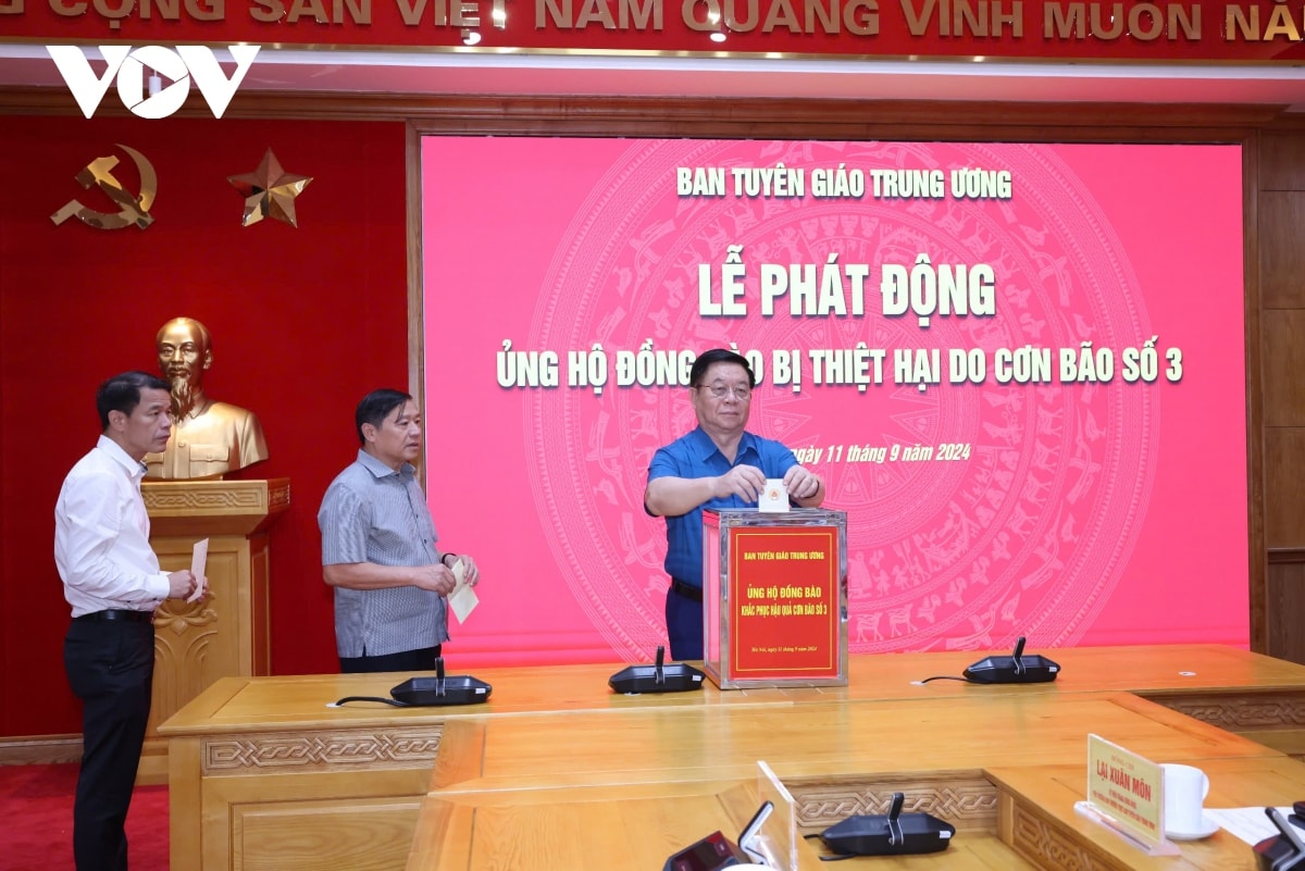 ban tuyen giao trung uong va cac co quan, don vi ung ho dong bao vung bao lu hinh anh 1