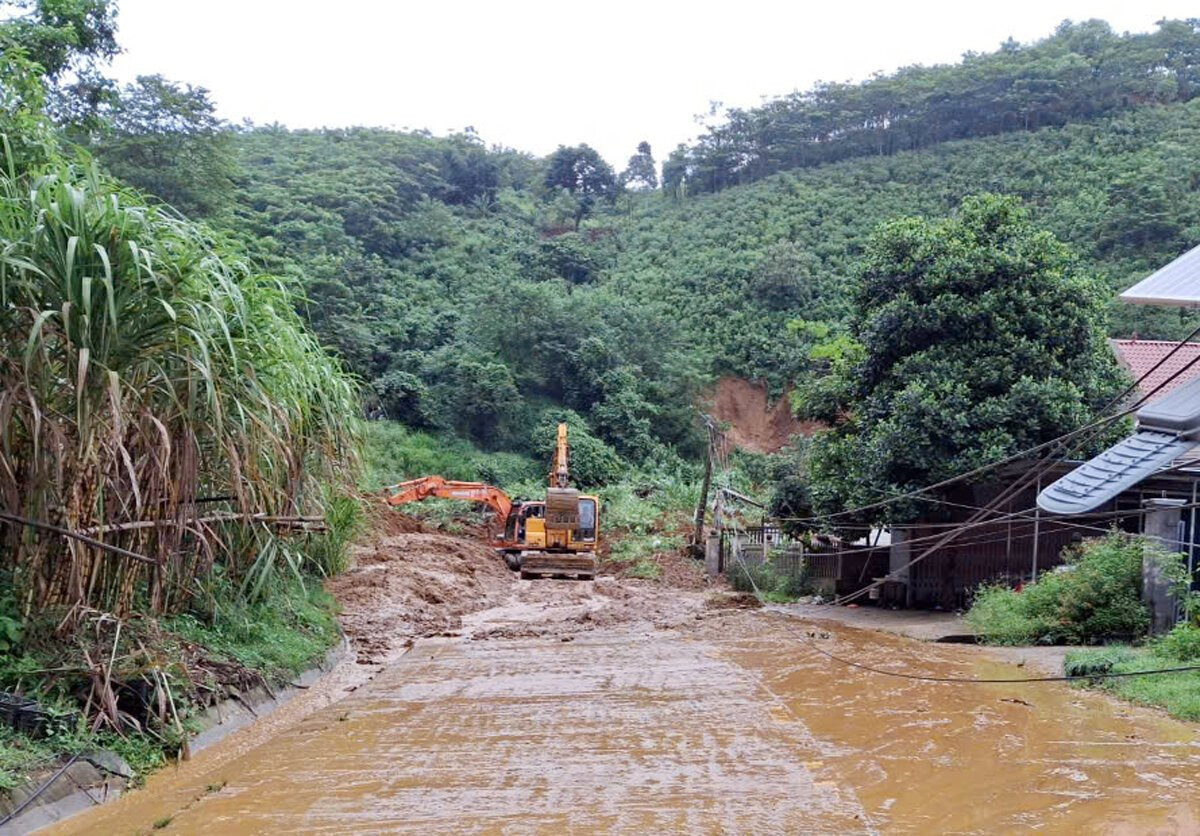 Quốc lộ 279 chưa thông tuyến. (Ảnh: Báo Lào Cai)