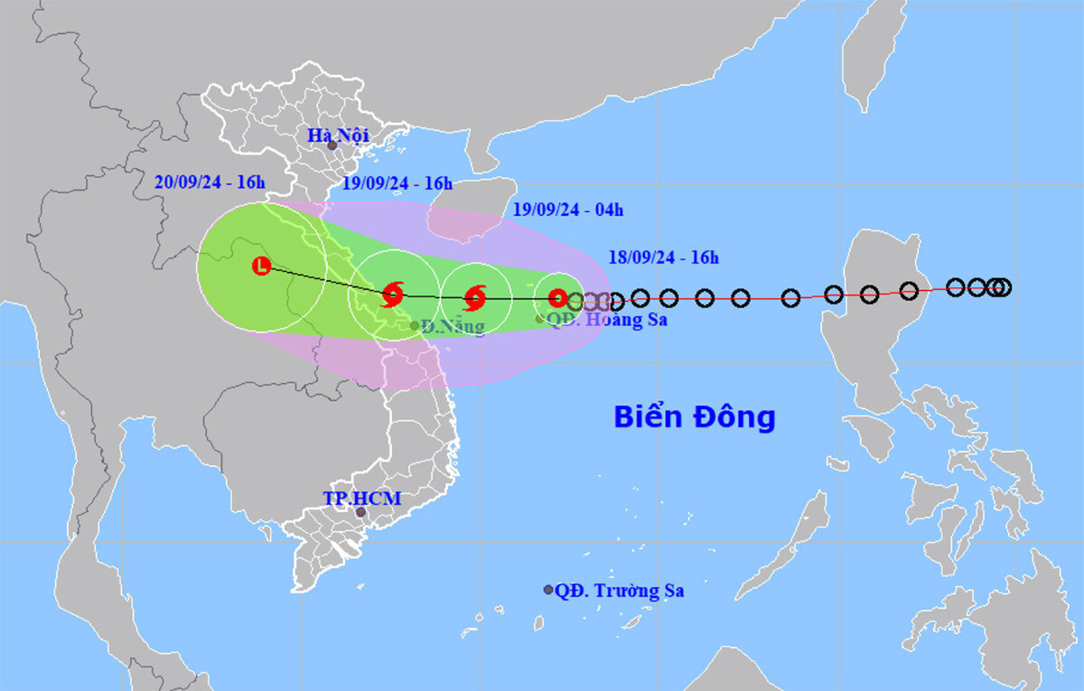 Dự báo đường đi và cường độ của áp thấp nhiệt đới. (Nguồn: NCHMF)