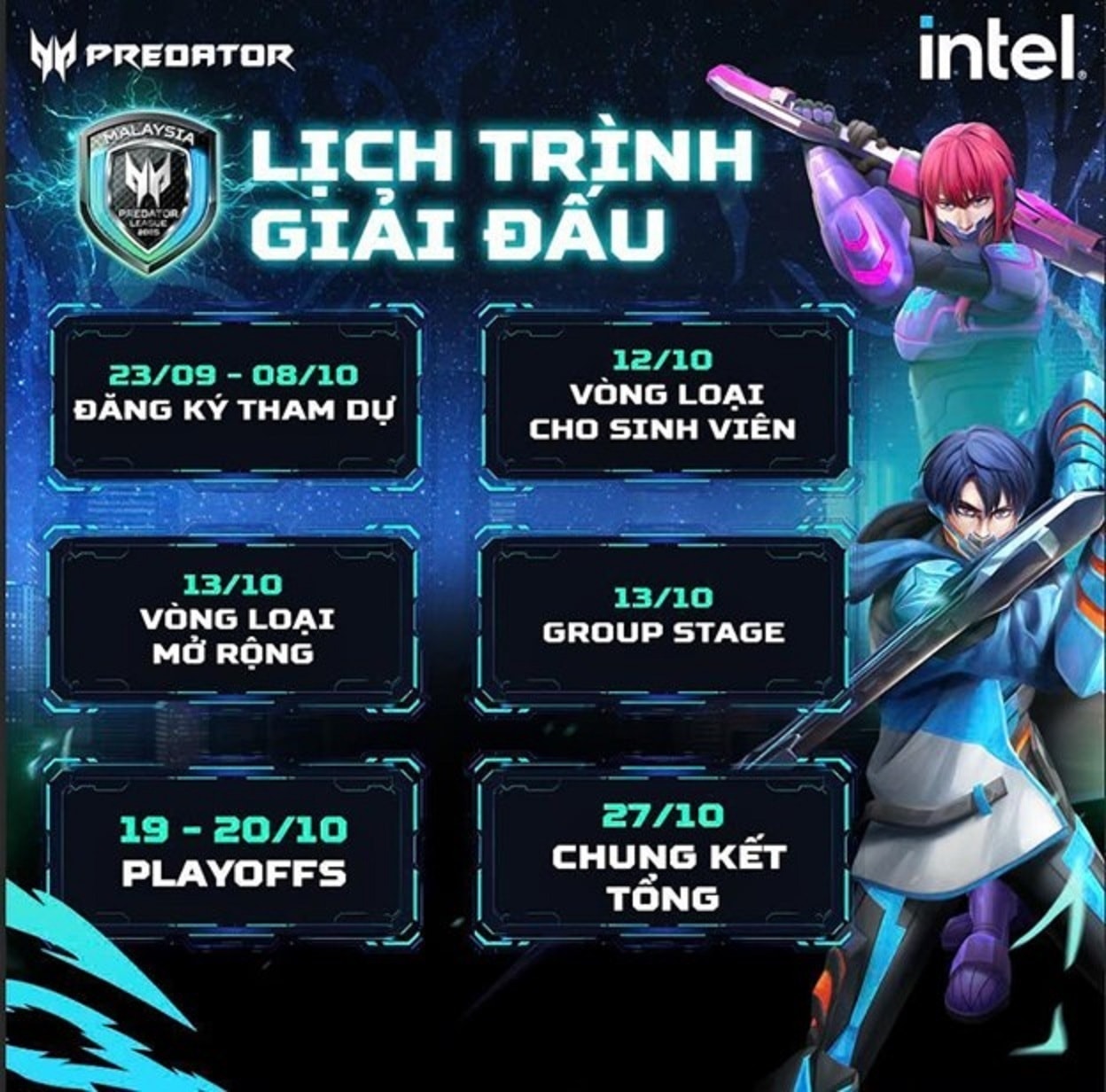 Thời gian vòng loại Predator League 2025 tại Việt Nam.