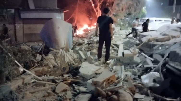 Địa điểm xảy ra cuộc không kích của Israel nhắm vào tòa nhà dân cư ở Syria. (Ảnh: Getty)