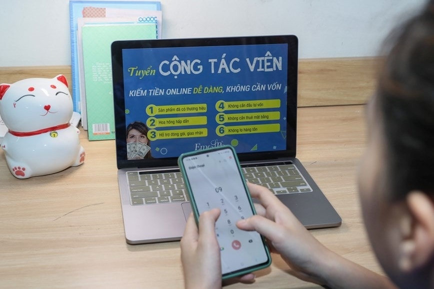 mot phu nu o ha noi bi lua gan 600 trieu dong khi lam cong tac vien online hinh anh 1