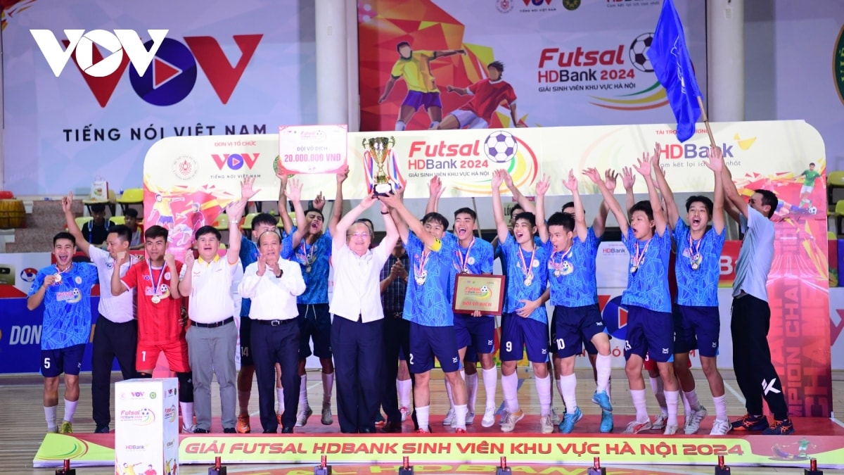 be mac giai futsal hdbank sinh vien khu vuc ha noi 2024 hinh anh 2