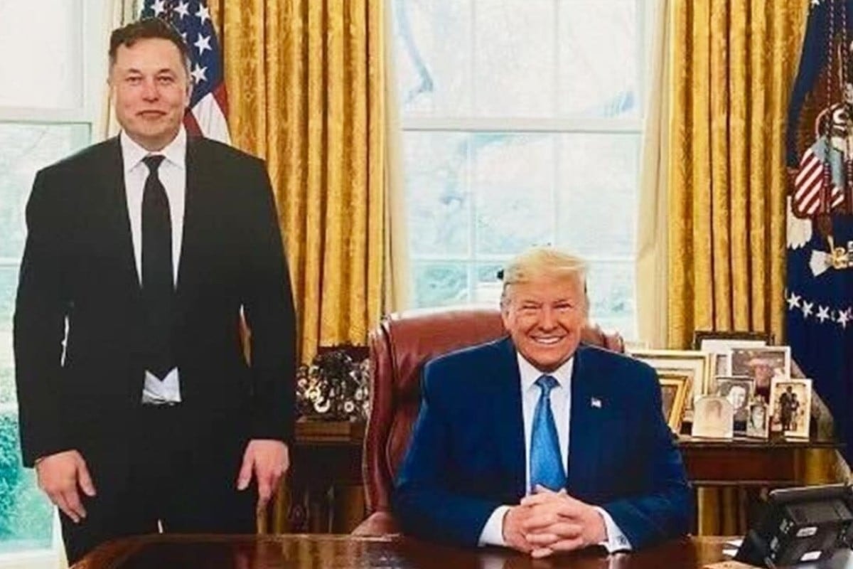 Ông Elon Musk và ông Donald Trump. (Ảnh: SCMP)